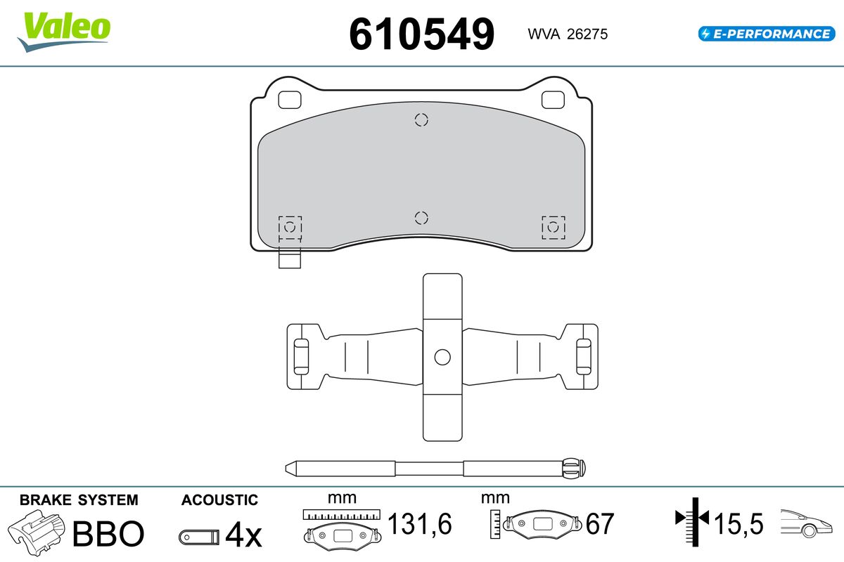 VALEO Fékbetét, mind 610549_VALEO